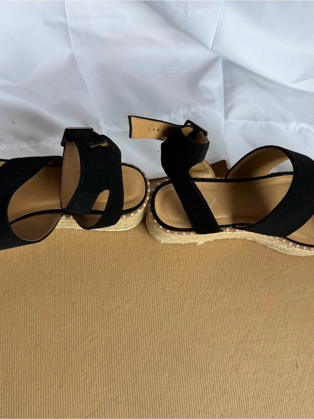 Black Espadrille Platform Sandals - Women